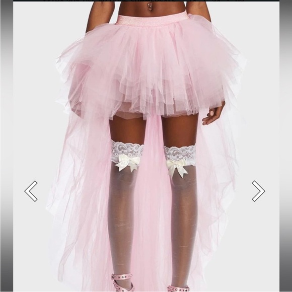 SUGAR THRILLZ Pink Tulle Skirt SZ LARGE DOLLSKILL NEW WOMEN’S SKIRT #209 - Picture 3 of 12